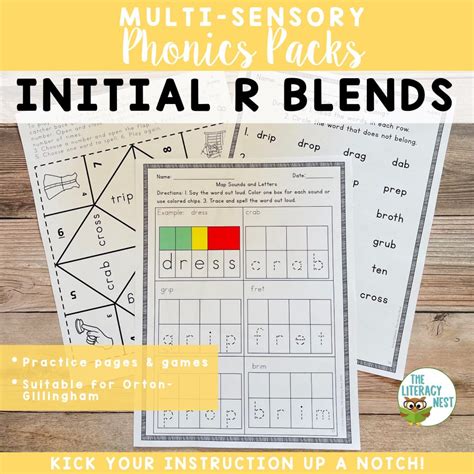 Three Letter Consonant Blends Orton Gillingham Multisensory Activities