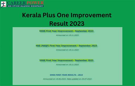 Kerala DHSE Plus One Improvement Result 2023 Out Direct Link Here