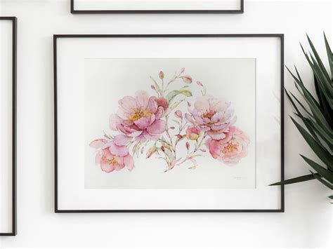 Peony Painting Original Watercolor Art - Etsy