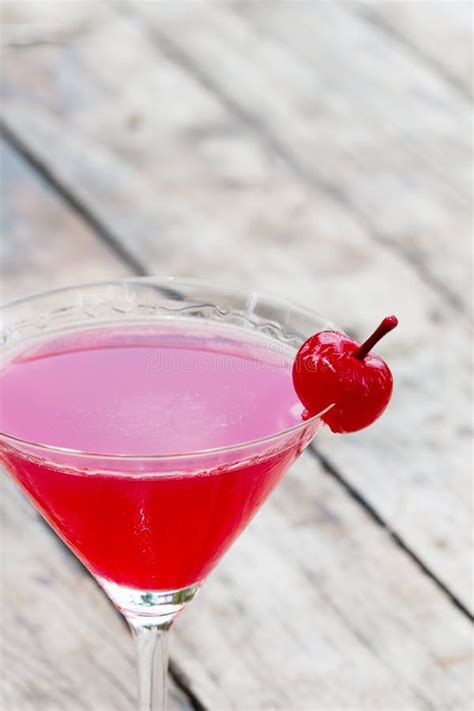 Cherry Cocktail In Martini Glass Stock Image Image Of Cocktail