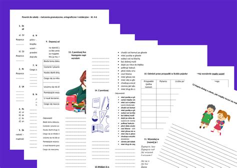 POWRÓT DO SZKOŁY ćwiczenia gramatyczne ortograficzne redakcyjne