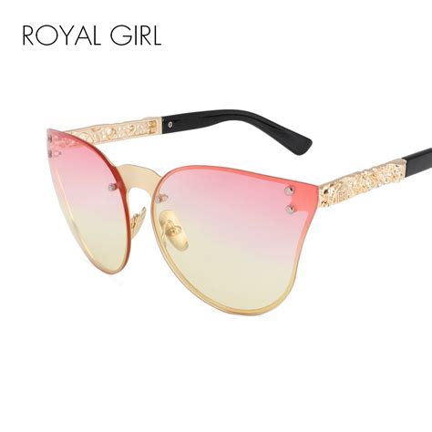 Royal Girl Rimless Sunglasses Women Cat Eye Brand Designer Sun