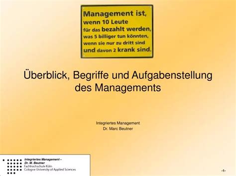 PPT Überblick Begriffe und Aufgabenstellung des Managements