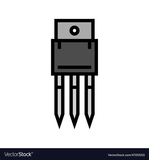 Transistor Electronic Component Color Icon Vector Image