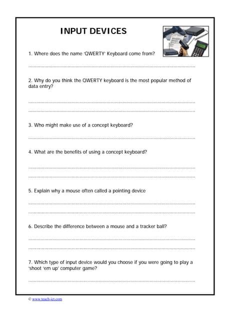 Input And Output Devices Worksheet