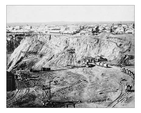 Antique Photograph Of Kimberley Diamond Mines 19th Century Stock ...