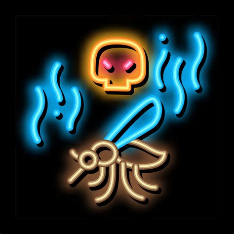 Mosquito Skull Neon Glow Icon Illustration 19480769 Vector Art At Vecteezy