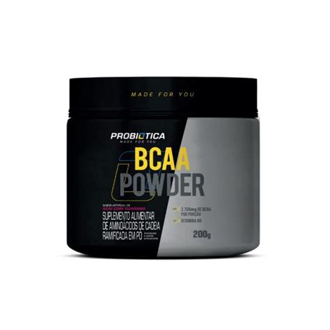 BCAA Powder Pote 200g Sabor Açaí Guaraná Probiótica BCAA