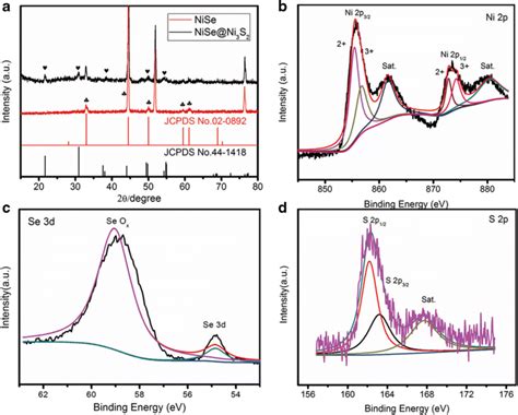 A XRD Patterns Of NiSe Ni And NiSe Ni3S2 NF Composites Bd XPS Spectra