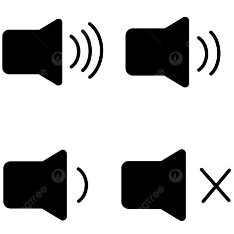 Volume Icon Set Speaker Symbol On Transparent Background Voice And