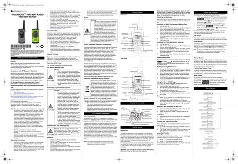 Motorola Solutions 89ft4950 Consumer Radio 462 467 Mhz User Manual