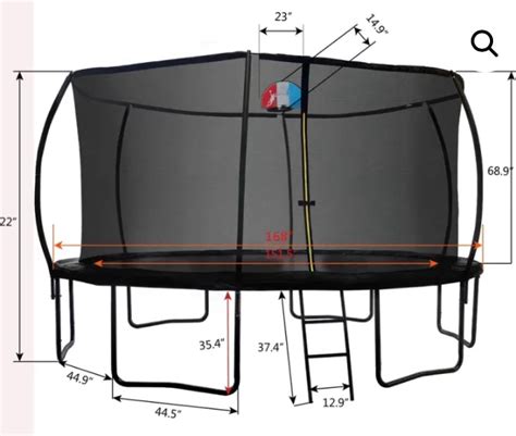 14ft Pumpkin Shaped Trampoline With Slide Basketball Board And