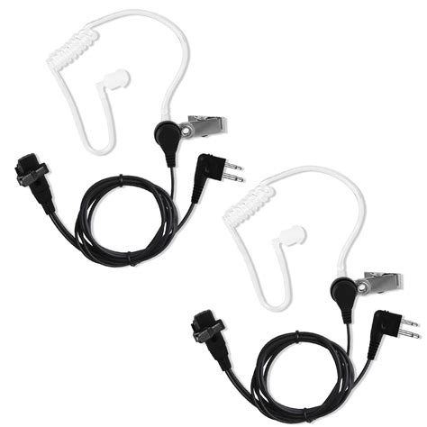 Walkie Talkie Earpiece Hfdr Noise Canceling Headset 2 Pin Acoustic Tube Earpiece With Mic Ptt