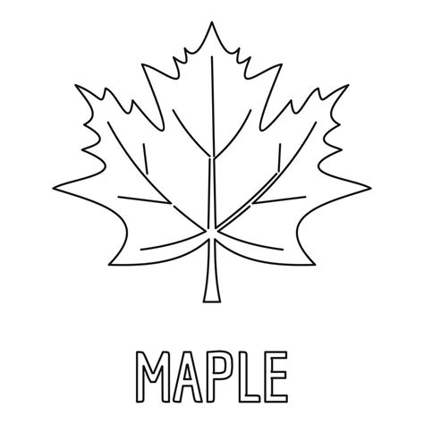 Maple leaf icon, outline style. 14433670 Vector Art at Vecteezy