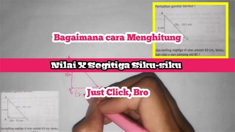 Cara Mencari Nilai X Pada Segitiga Siku Siku Youtube