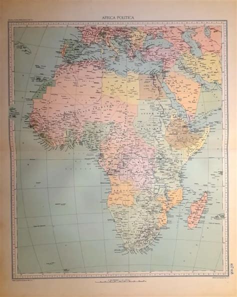 Carta Geografica Antica Africa Coloniale Fra E Guerra Mon