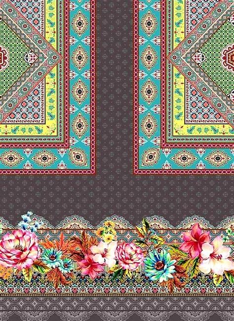 An Ornate Border With Flowers And Leaves On A Gray Background In The