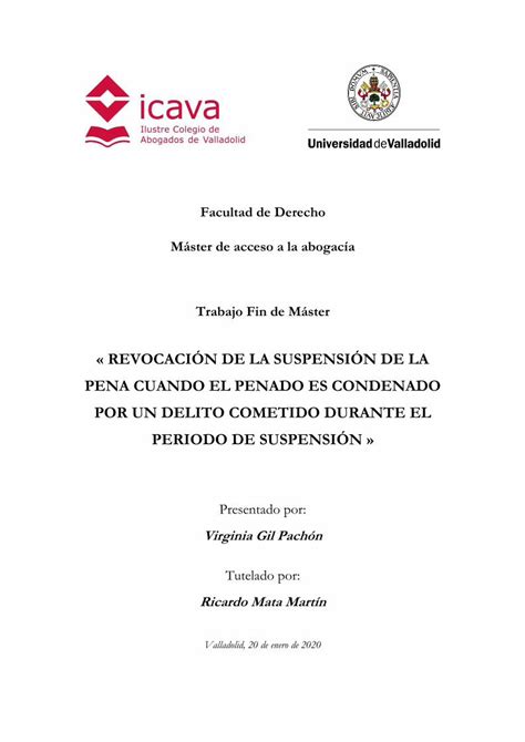 Pdf « RevocaciÓn De La SuspensiÓn De La Pena Cuando El … Dokumen Tips