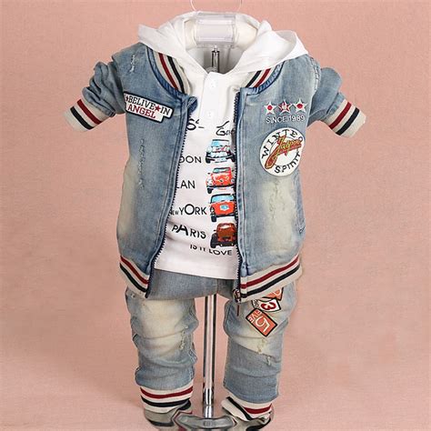 baby boy girl clothes new spring autumn baby suits newborn boys denim ...