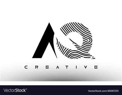 Aq Fingerprint Zebra Letter Logo Design Royalty Free Vector