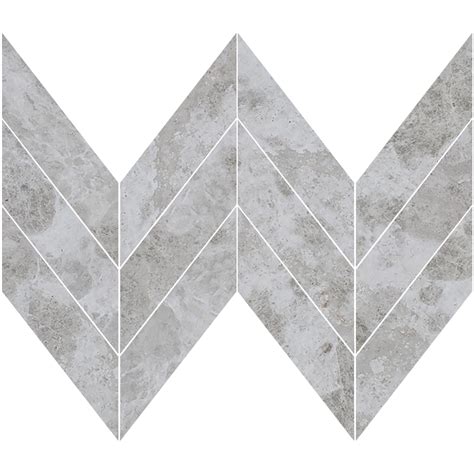 Niobe Grey 1 7 8 X 6 7 8 Midi Chevron Mosaic Pera Tile