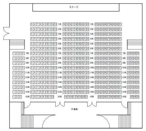 【座席表予想図】なかのzero（もみじ山文化センター） 座席表予想図 アリーナ