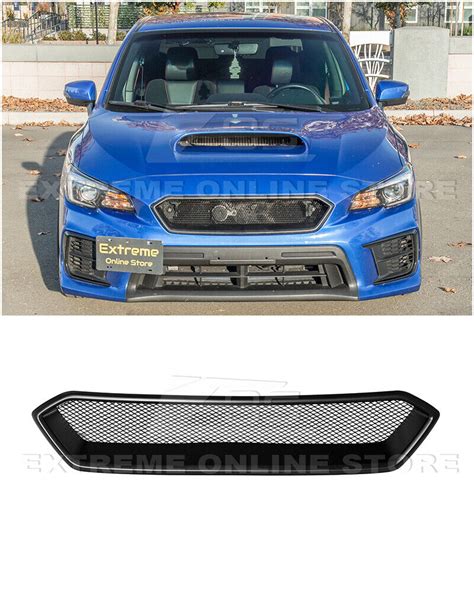 For 18 21 Subaru WRX STi JDM CS Style Matte Black Front Mesh Grille