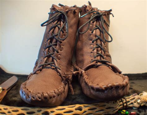 Handmade Leather Moccasin Boots Elkskin Buckskin Hunting Boots Hiking