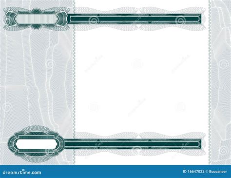 Blank Layout For Banknote Or Voucher Stock Vector Illustration Of