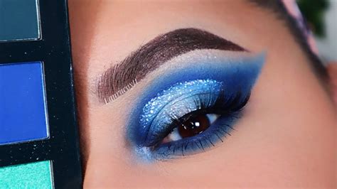 Maquillaje Color Azul Explicado Paso A Paso Con Glitter Youtube