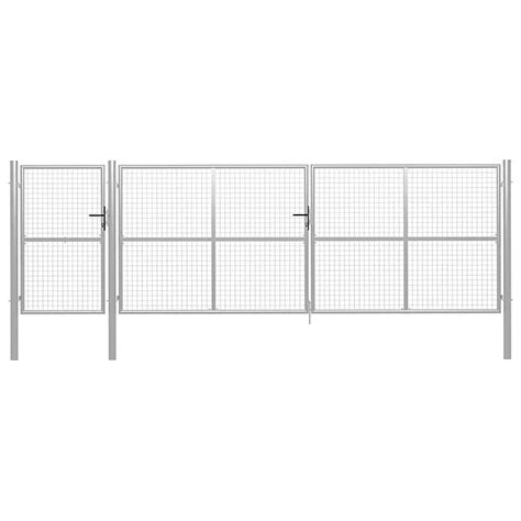 Berkfield Garden Gate Steel 500x150 Cm Silver Diy At Bandq