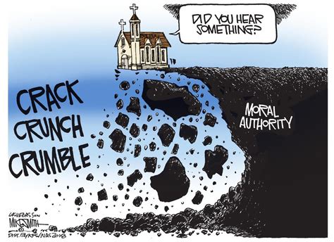 Editorial Cartoon Moral Authority Crumbling Editorial