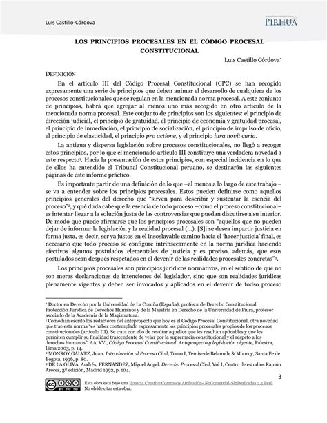 Principios Procesales En El Codigo Procesal Constitucional Pdf