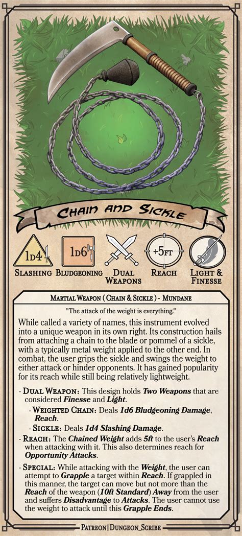 [OC][Art] Weapon: Chain & Sickle by Dungeon Scribe : r/DnD