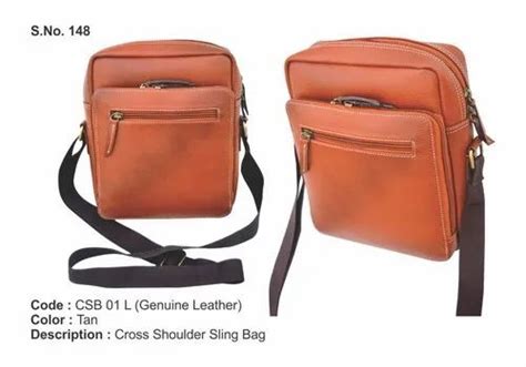 Plain Office Brown Leather Sling Bag Size 10 X 12 Inch At Rs 1290