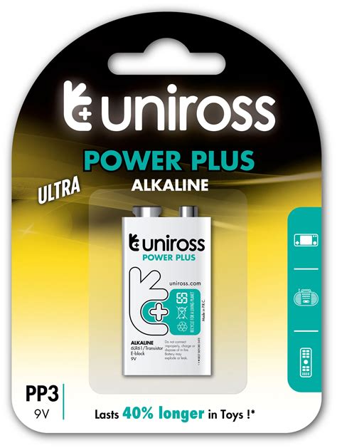 UNIROSS ALKALINE PP3 9V POWER PLUS BATTERY Officeserv Group