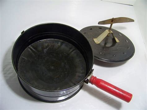 Primitive Old Stove Top Popcorn Pot E Z Popper Etsy