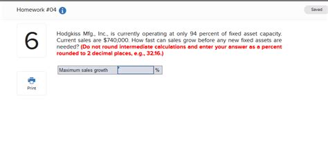 Solved Hodgkiss Mfg Inc Is Currently Operating At Only Chegg