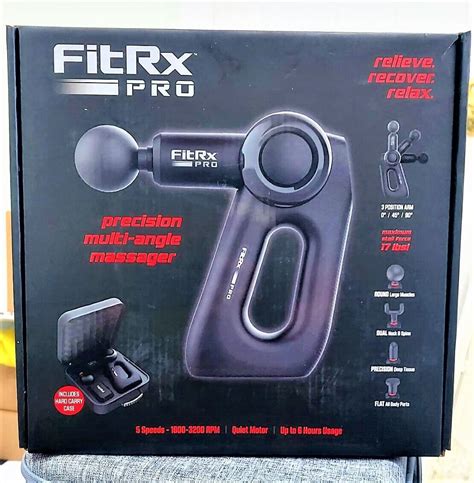 Fitrx Pro Neck And Back Massager Handheld Percussion Massage Gun With Multiple Angles Speeds