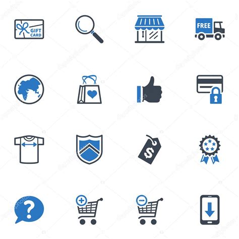 Shopping and E-commerce Icons Set 2 - Blue Series Stock Vector by ...