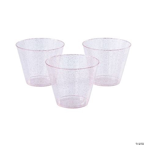 Bulk 50 Ct Pink Glitter Plastic Cups Oriental Trading