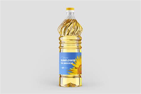 Free Sunflower Oil Bottle Mockup Set Free PSD Templates