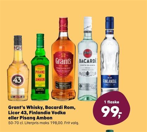 Grant S Whisky Bacardi Rom Licor Finlandia Vodka Eller Pisang