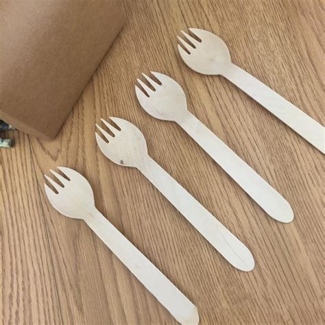 Brown Disposable Wooden Spork For Party Supplies Size 160mm At Rs 0