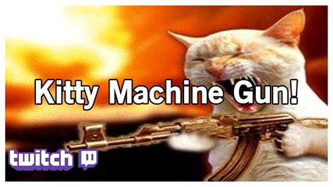 Machine World: Cat Machine Gun Gif