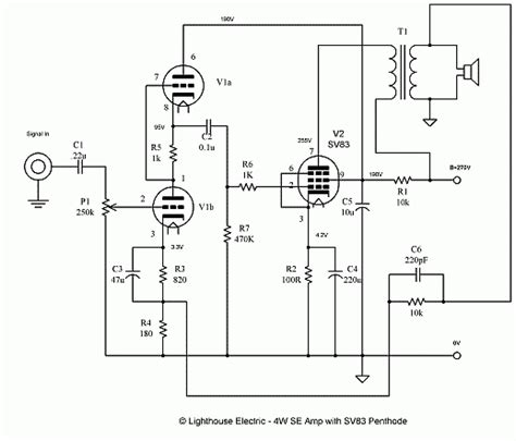 4 Watt Single Ended Vacuum Tube Amplifier Under Repository Circuits