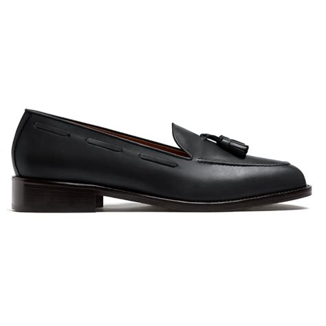 Black Tassel Leather Loafer