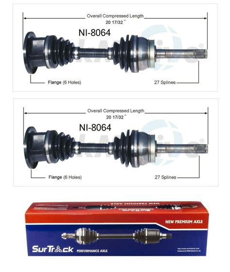 Front Cv Axle Shafts Surtrack Set For Nissan D Pathfinder Wd