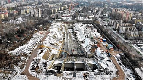 19W ŁÓDŹ BUDOWA TUNELU ŚREDNICOWEGO AL WŁÓKNIARZY 08 12 2022 DRON