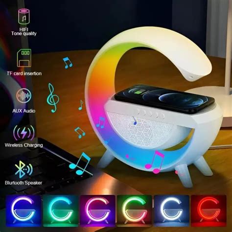 Caixa De Som G Speaker Carregador Sem Fio Bluetooth Rgb L Mpada De Mesa